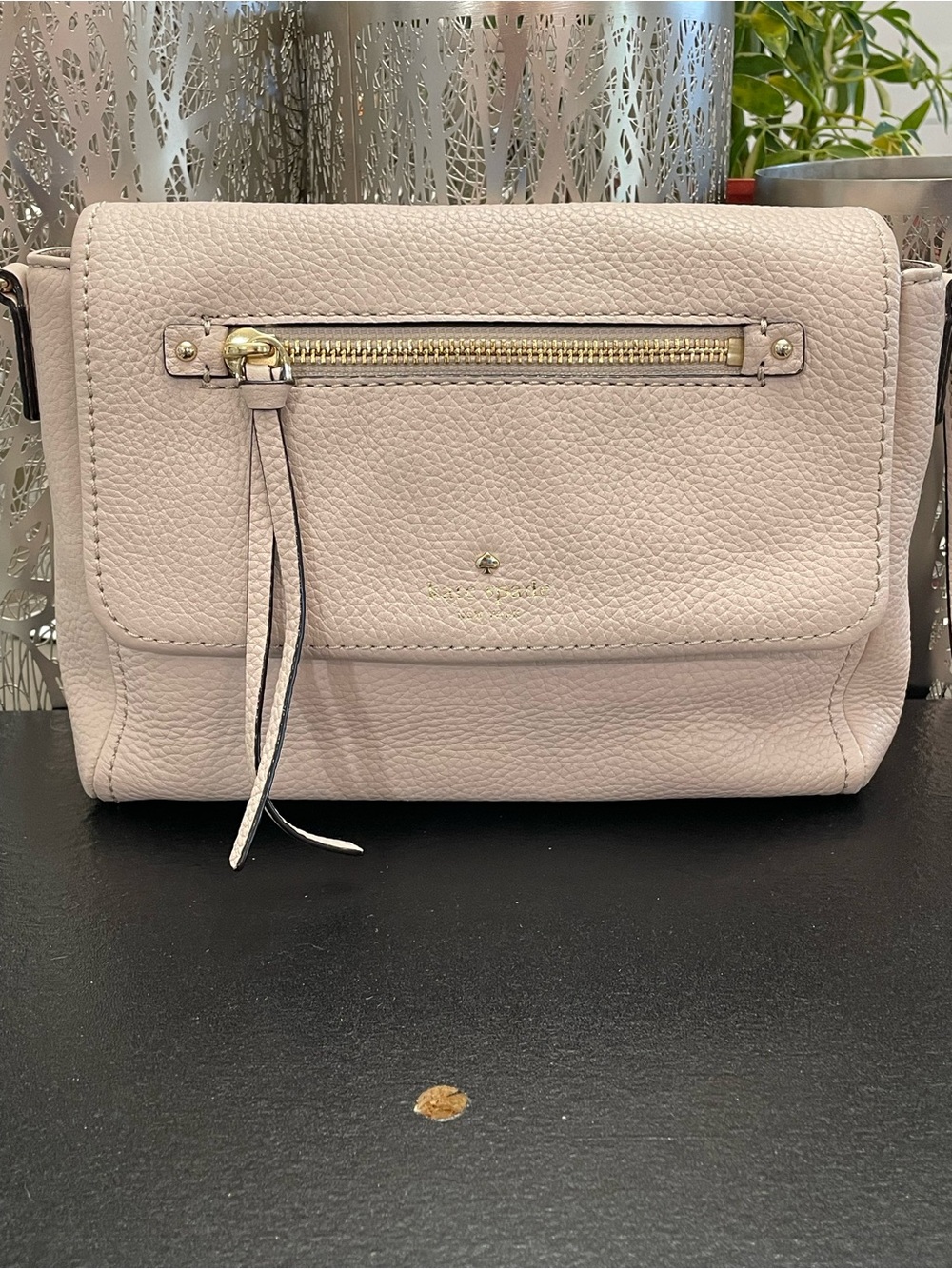 kate spade Light Pink Pebbled Leather Crossbody with Gold Hardware